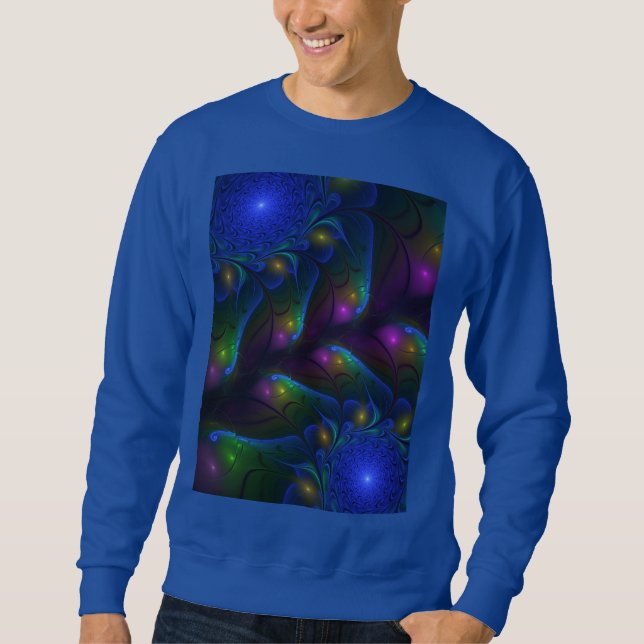 Moletom Arte Fractal Trippy Moderna Abstrata Luminosa Colo (Frente)