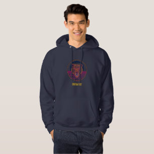 Moletom Arte Gráfico Geométrico de Urso Neon Cyberpunk Ret
