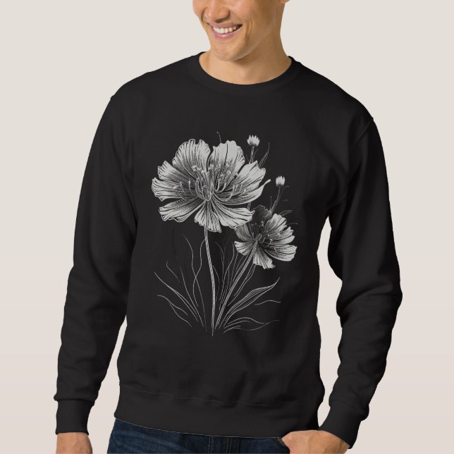 Moletom Arte Linear Flor Selvagem_2 (Frente)