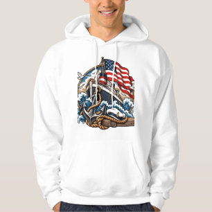 Moletom Arte Retro de Viagem Oceânica de Navio a Vapor da