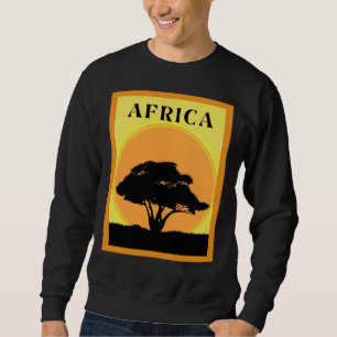 Moletom Árvore Acacia Africana contra um pôr do sol laranj