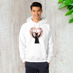 Moletom Árvore Cardíaca com Duas Aves Mens Hoodie