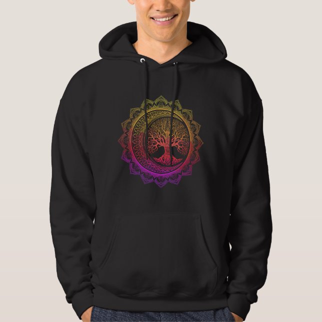 Moletom Árvore da Vida Fases da Lua Crescente Mandala Flor (Frente)