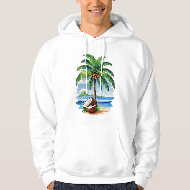 Moletom Árvore de Coco Ilha Tropical (Frente)