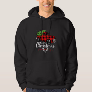 Moletom Árvore de Natal Caminhão Vermelho Xadrez de Búfalo