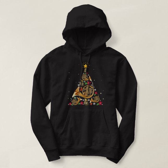 Moletom Árvore de Natal do Corno Francês (Frente do Design)