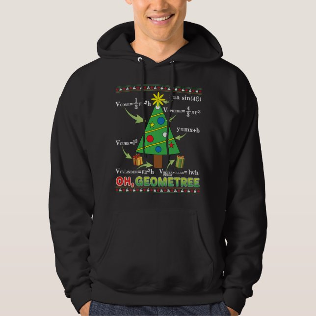 Moletom Árvore de Natal do Professor de Matemática em Geom (Frente)
