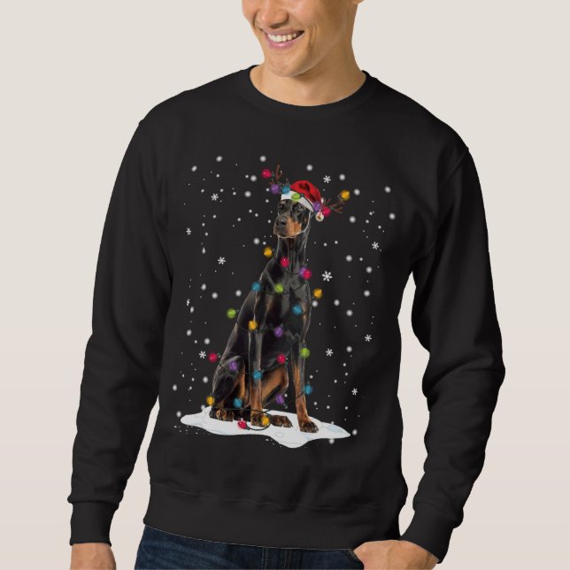 Moletom Árvore de Natal Doberman Light Pajama Doberman (Frente)