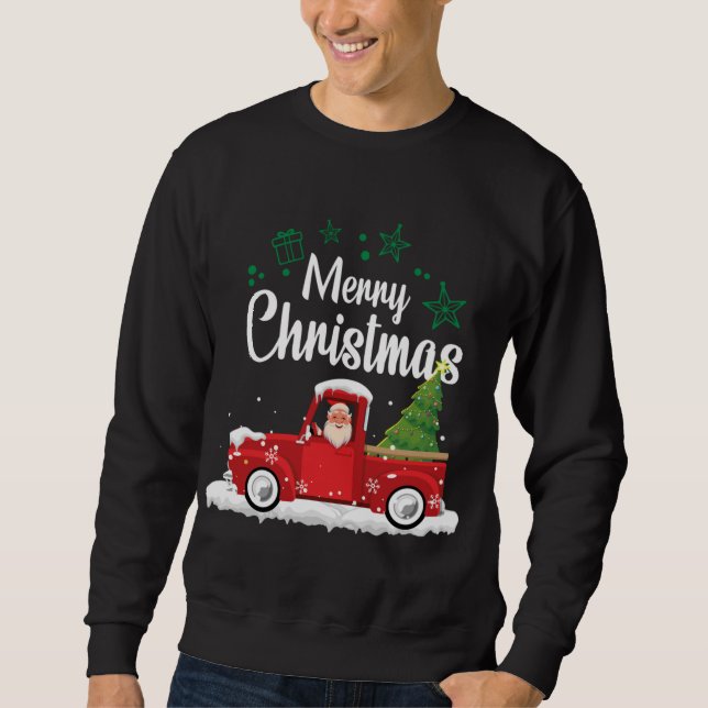 Moletom Árvore de Natal Vintage Red Truck (Frente)