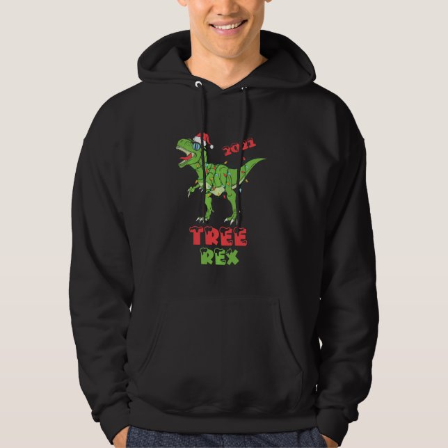 Moletom Árvore do Dinossauro de Natal Rex Pajamas Funny Xm (Frente)