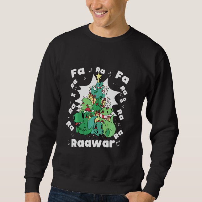 Moletom Árvore Funny Rex No Natal Dinossauro Fa Ra Ra Rawr (Frente)