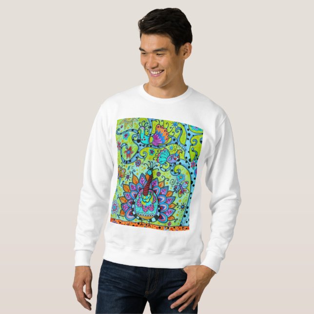MOLETOM ÁRVORE LUNÁTICA DA PINTURA DOS PÁSSAROS DA VIDA (Frente Completa)