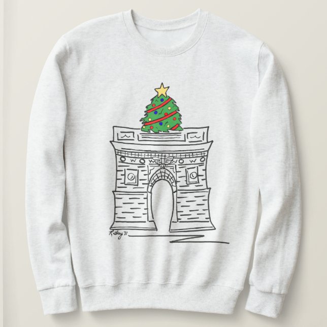 Moletom Árvore Natal NYC Washington Square Nova York (Frente do Design)