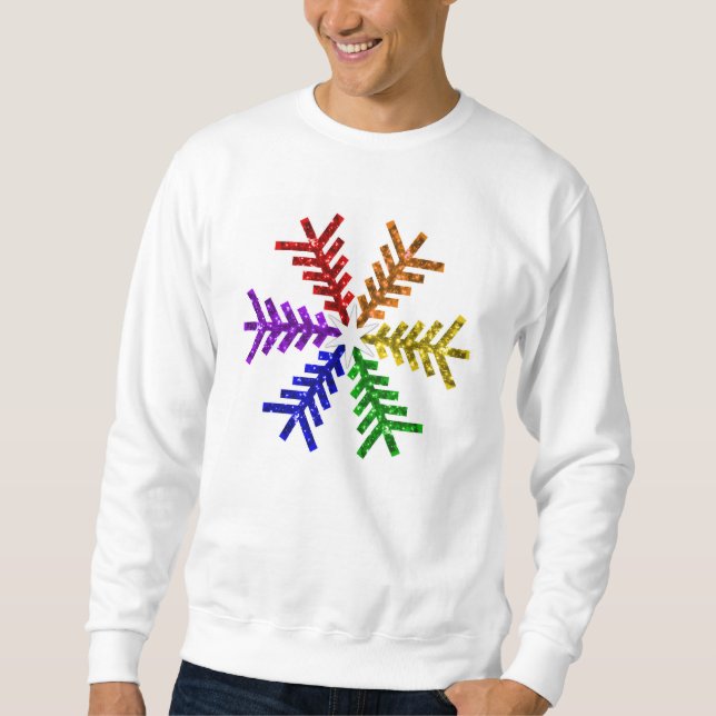 Moletom Árvore Natal Rainbow Snowflake Sweatshirt (Frente)