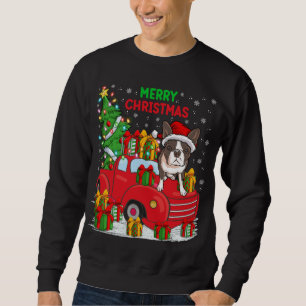 Moletom Árvore Red Truck Lighting Boston Terrier Dog Ch