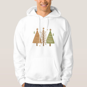 Moletom Árvores de Natal Boho Neutras Estilo de Feriado