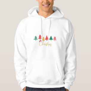 Moletom Árvores de Natal Coloridas com Chapéu de Papai Noe