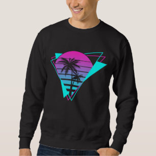 Moletom Árvores Geométricas de Palmeiras Vaporwave Retro