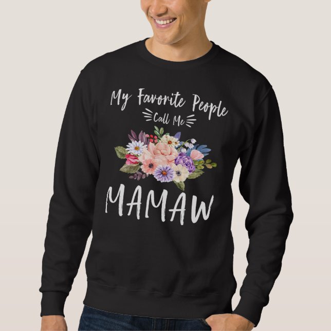 Moletom As Minhas Pessoas Favoritas Chamam-Me Mamaw Floral (Frente)