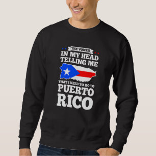 Moletom As vozes na minha cabeça dizendo Porto Rico Bandei