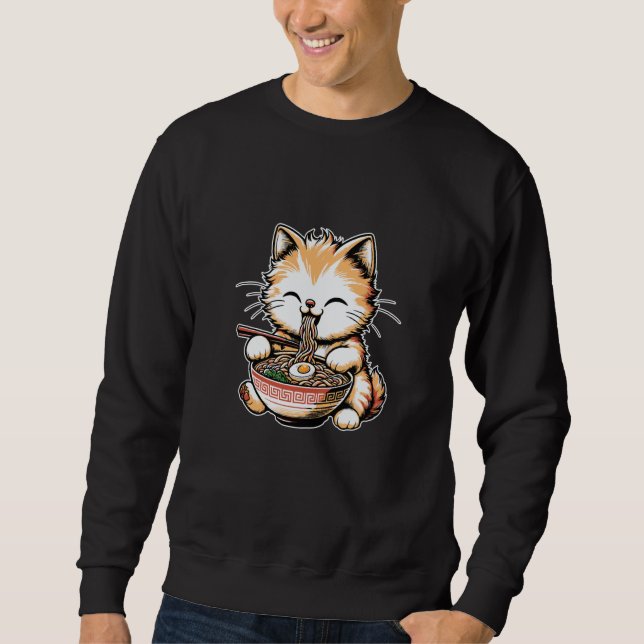 Moletom Asian Graphics, Ramen Cat Kawaii Anime Japanese (Frente)