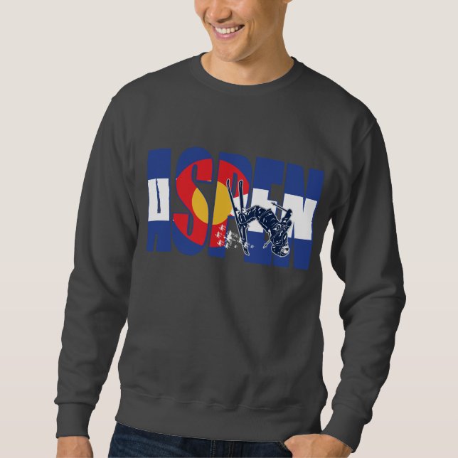 Moletom Aspen Colorado com Snow Skier (Frente)