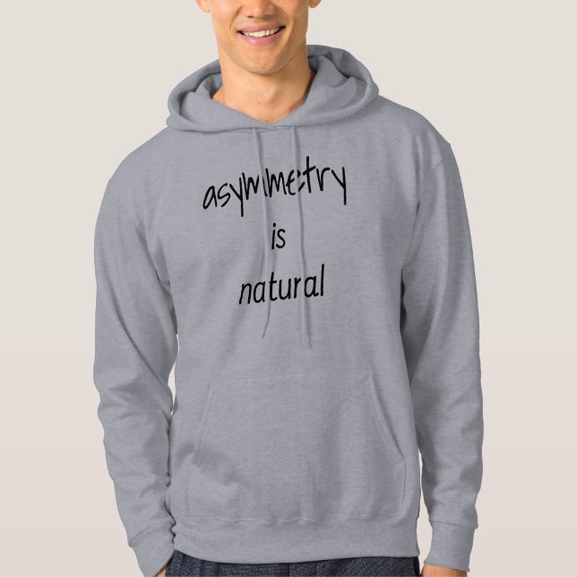 Moletom Assimetria é capuz natural masculino (Frente)