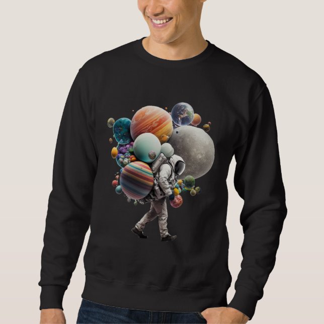 Moletom Astronaut carrying Planets and Moons in Space (Frente)