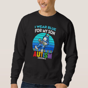 Moletom Astronauta Bunny Autismo Eu Visto Azul Para O Meu
