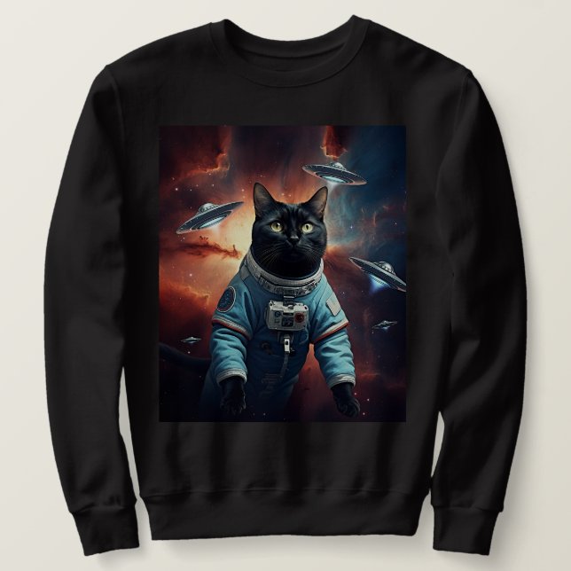 Moletom Astronauta de Gatos Galácticos (Frente do Design)
