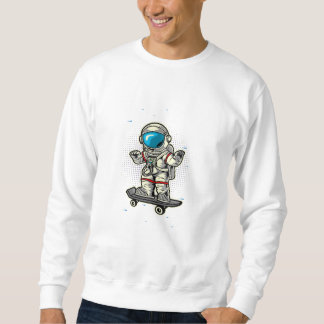 Moletom Astronauta Legal Andando de Skate no Espaço Sidera