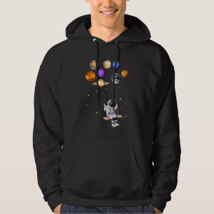 Moletom Astronauta Segurando Planeta Balões Ciência Sy Sol