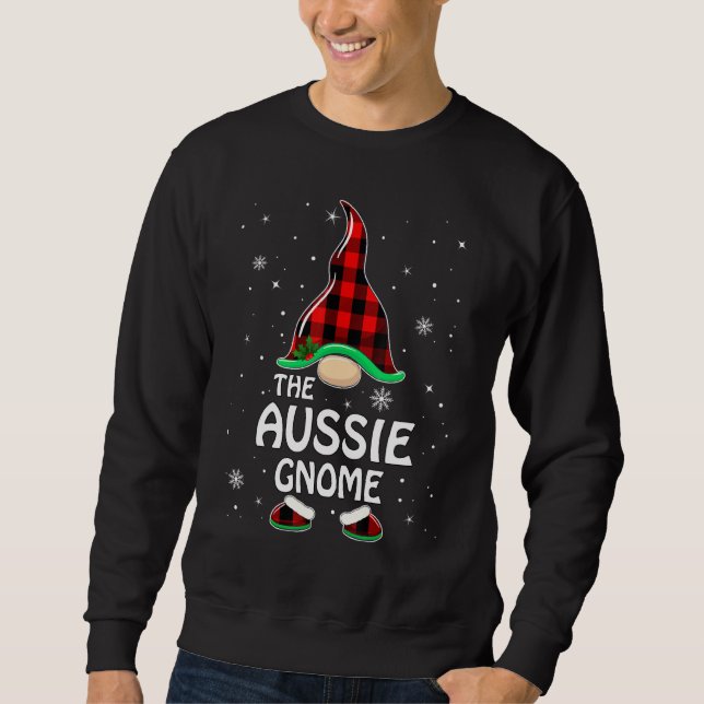 Moletom Aussie Gnomo Buffalo Xadrez Matching Family Christ (Frente)