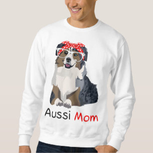 Moletom Aussie Mãe Cão Bandana Pet Lover Gift Womens Aussi
