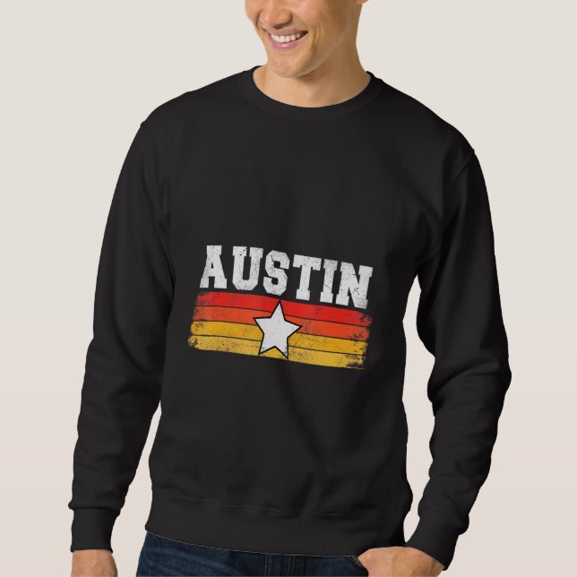 Moletom Austin Retro Star Texas Pride Vacine Humor (Frente)