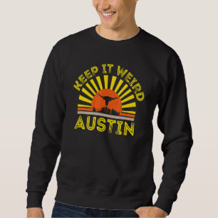 Moletom Austin Texas Mantenha-o estranho Longhorn Sunset 3