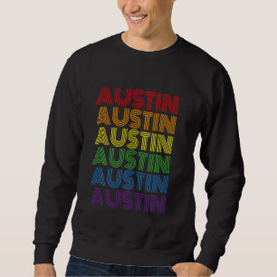 Moletom Austin Texas Retro Rainbow Vintage City Men