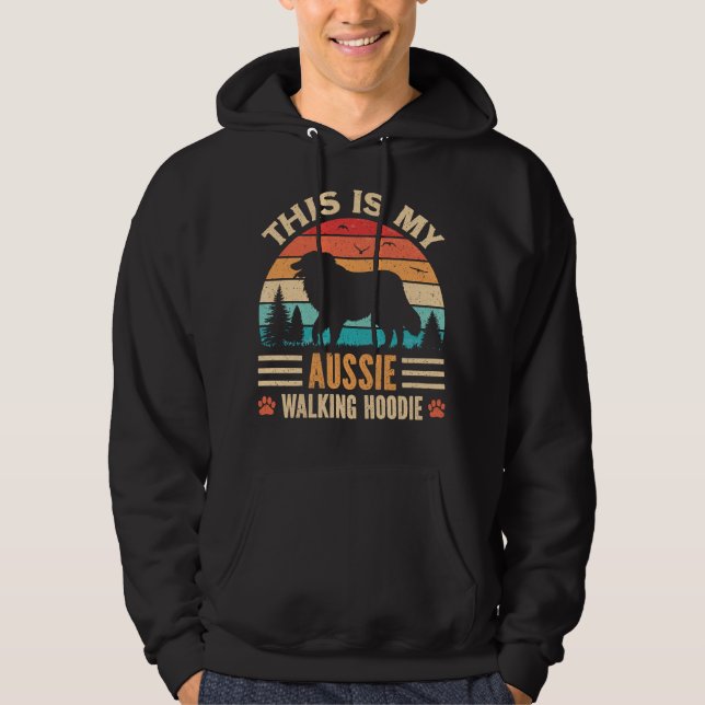 Moletom Australian Shepherd Walking Aussie Walker Sunset (Frente)