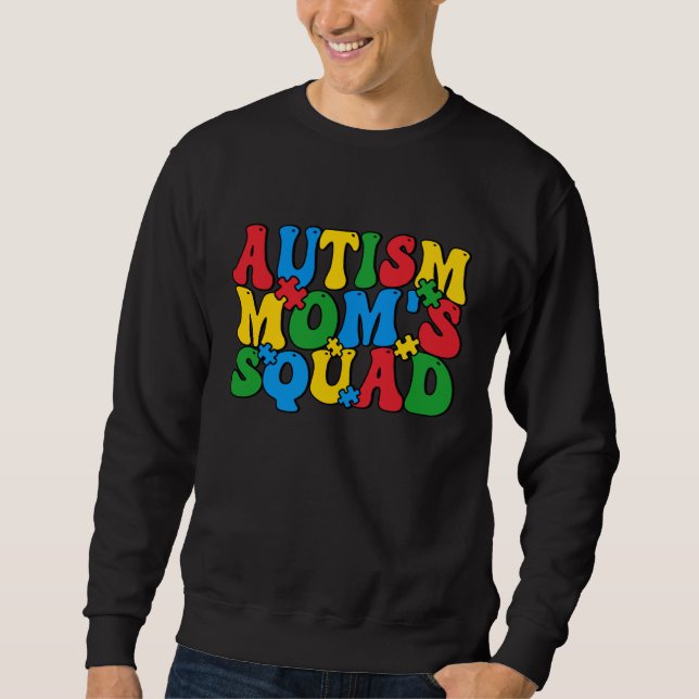 Moletom Autism Awareness Autism Mom's Squad Puzzle Pieces  (Frente)