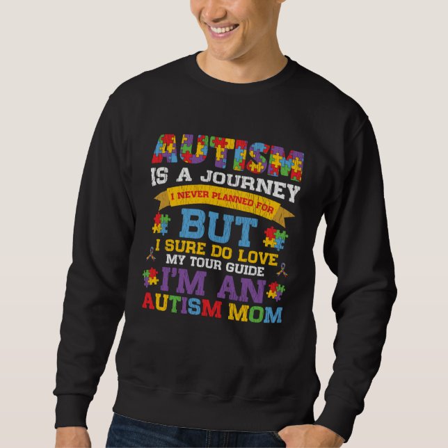 Moletom Autism Awareness Mom Proud Autistic Son Daughter A (Frente)