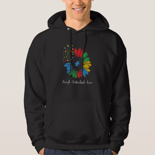 Moletom Autism Awareness Sunflower Accept Understand Love  (Frente)
