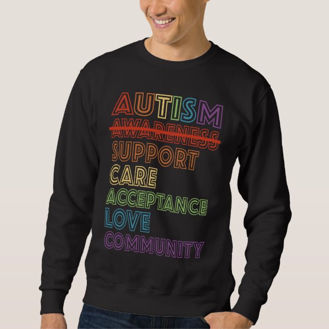 Moletom Autism Awareness Support Care Acceptance Accept Un (Frente)