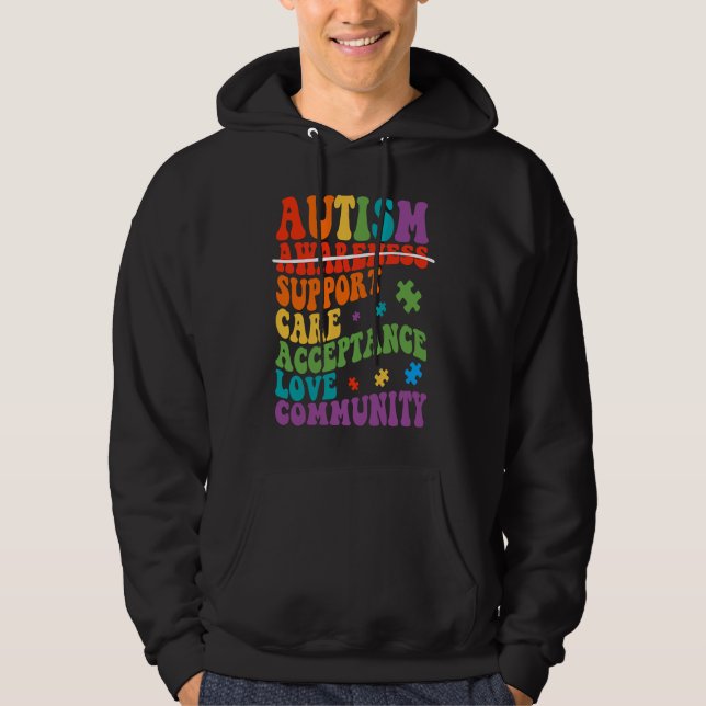 Moletom Autism Awareness Support Care Acceptance Ally Groo (Frente)