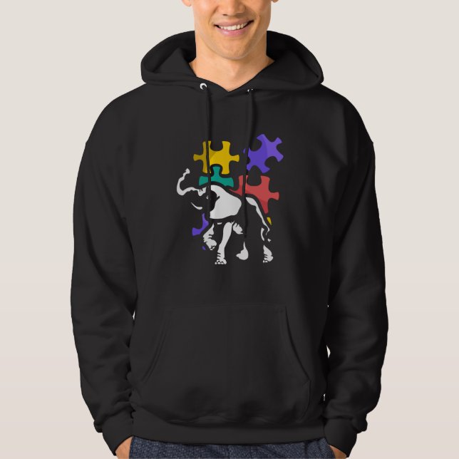 Moletom Autism elephant autiste support ASD (Frente)