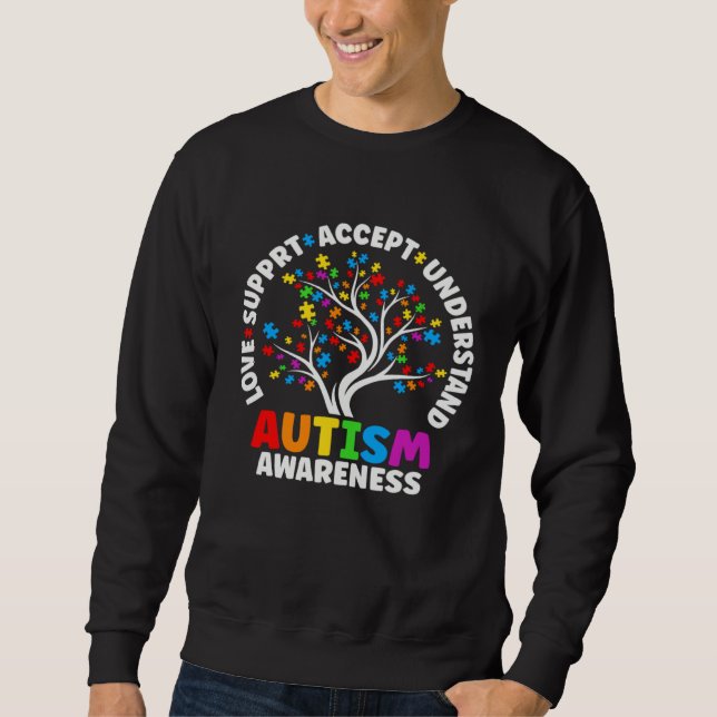 Moletom Autism Love Accept Support Autistic Autism Awarene (Frente)
