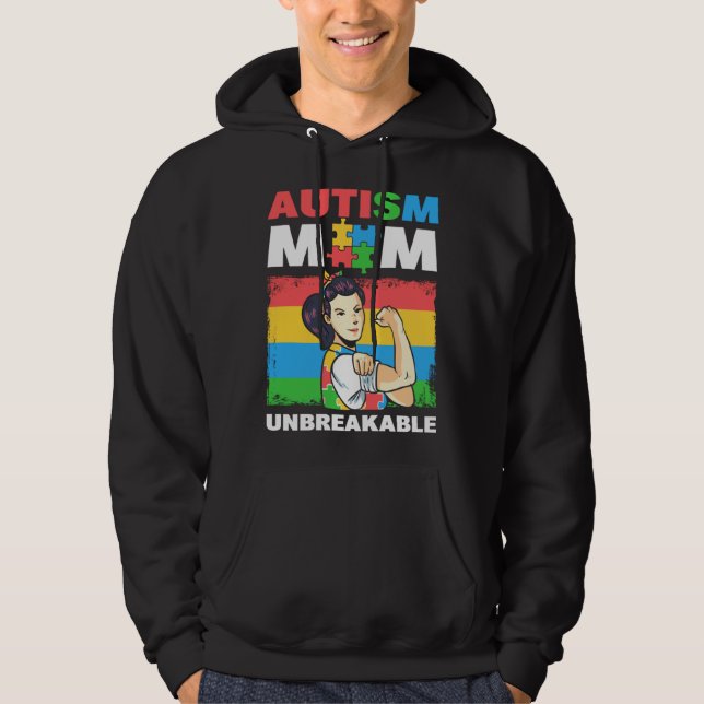 Moletom Autism Mom Unbreakable Autism Support Autism Aware (Frente)