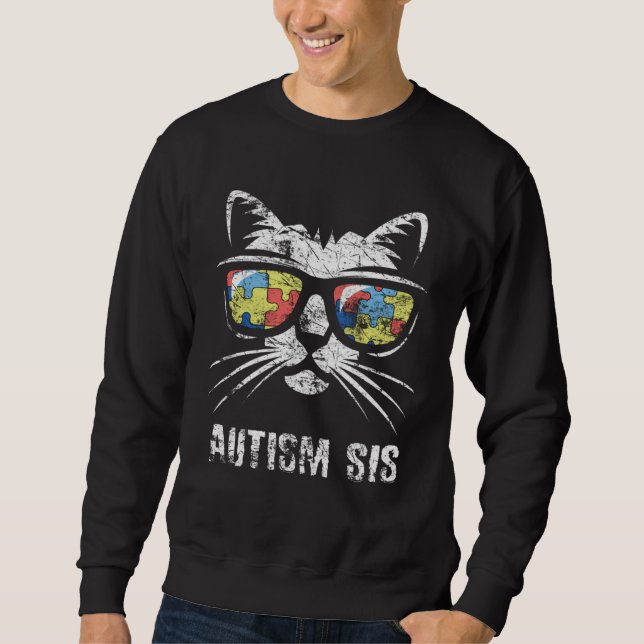 Moletom Autism Sister Autism Awareness Month Support Accep (Frente)