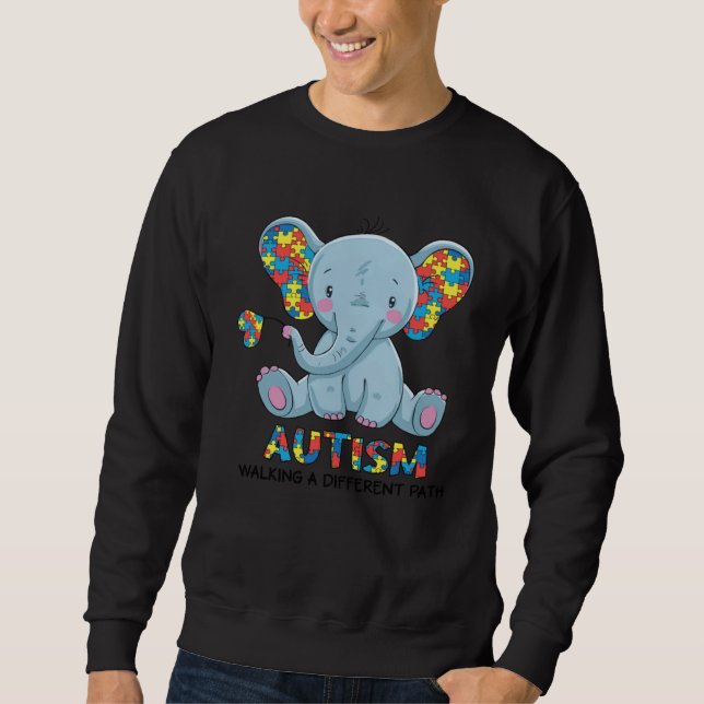 Moletom Autism Walking A Different Path Elephant Autism Aw (Frente)