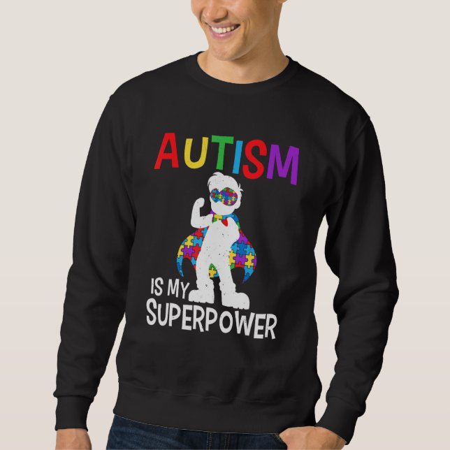 Moletom Autismo É Meu Superpoder Autismo Sensibilização Co (Frente)