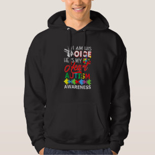 Moletom Autismo Mãe Eu Sou A Voz Dele Ele É Meu Coração